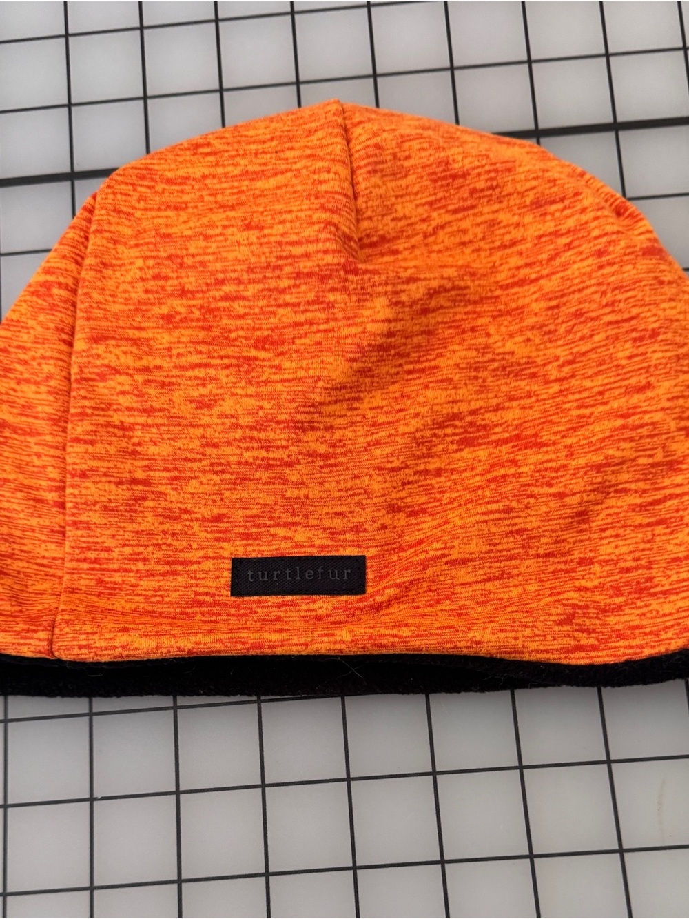 Turtlefur Orange and Red Heather Beanie Hat Skull w/ Fleece Lining Unisex